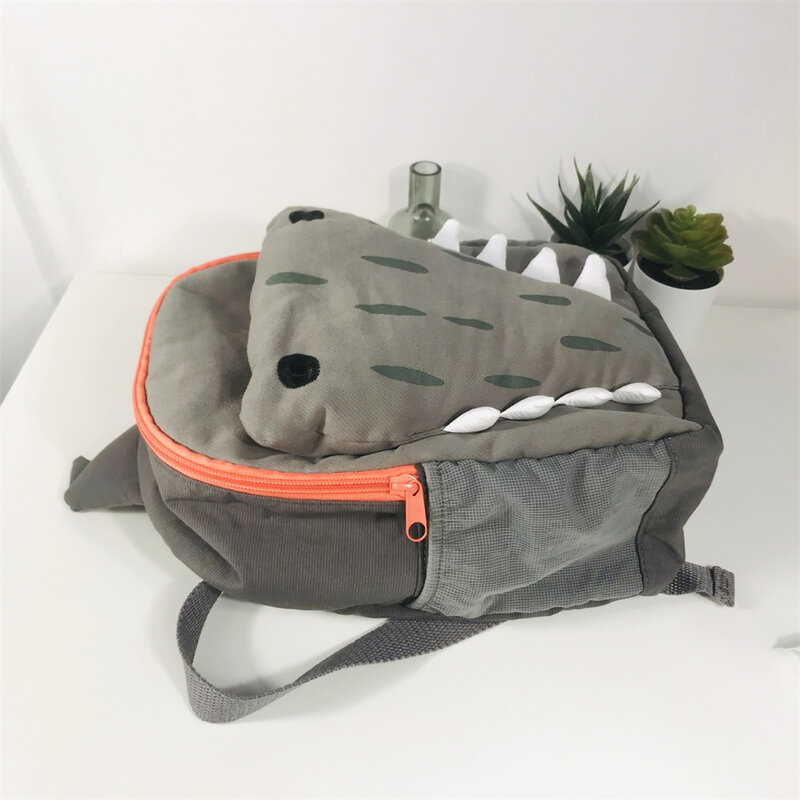 Cute Cartoon Crocodile Backpack, personalizado Kindergarten Schoolbag, nome personalizado, Meninos Viagem, Lanche Mochilas, Crianças, Novo