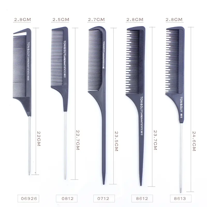 Black Plastic Hair Cutting Combs Hairdressing Barber Tail Comb Hair Styling Tools Accessories Hair Edge Brushes Combs Cheap Gift