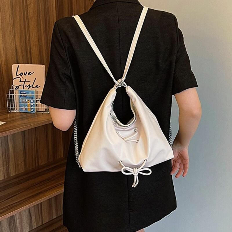 Borsa a mano borsa con fiocco Balletcore borsa per la spesa in stile coreano moda borsa a tracolla in pelle PU zaino Y2K borsa a tracolla con papillon donna