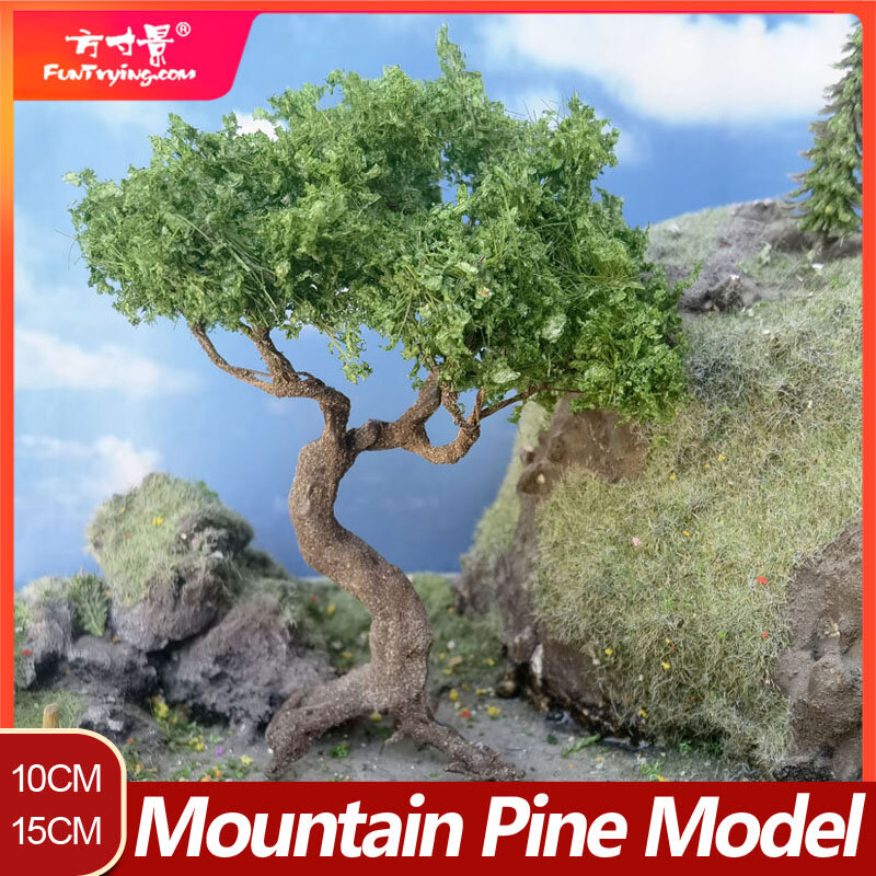 โมเดลต้นไม้แบบลวดขนาดเล็กสำหรับภูเขาทิวทัศน์แบบทหารทำจากทรายโครงสร้างทางรถไฟ