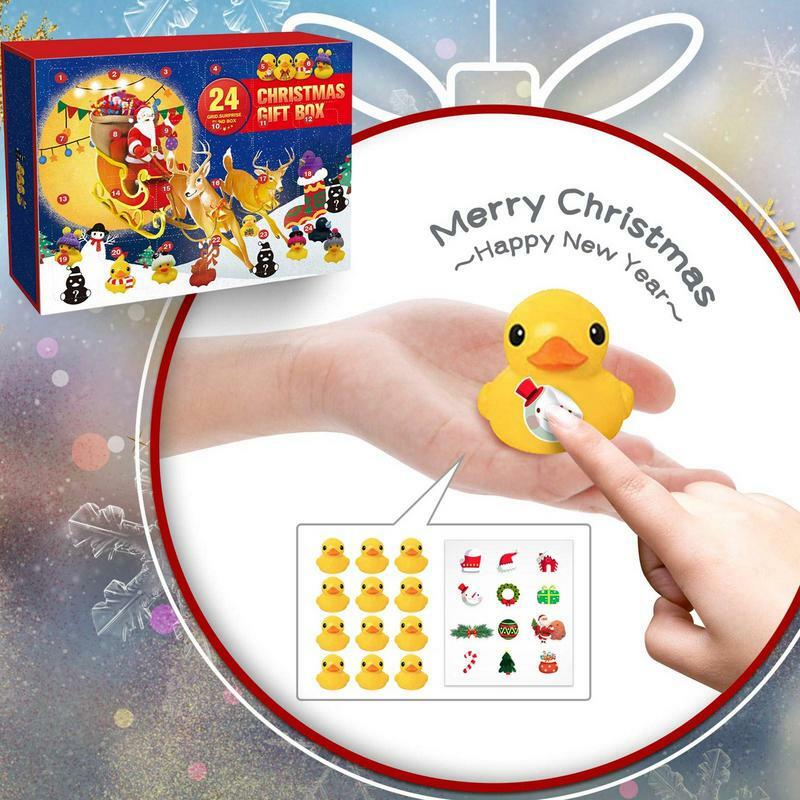 教室の報酬、カウントダウンカレンダー、24日、ラバーダックのおもちゃのためのクリスマスのadentカレンダー
