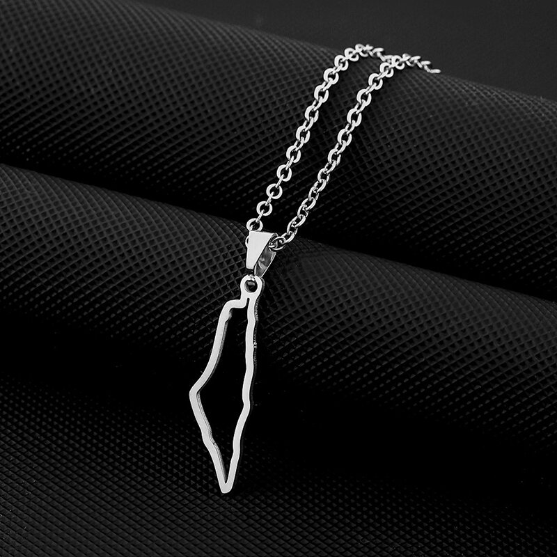 New Stainless Steel IMap Pendant Necklace Map Fashion Jewelry For Women Men Jewelry