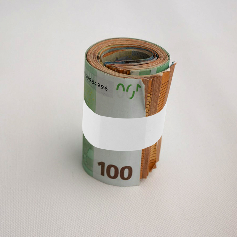 300 Pcs Cash Strapping Paper Tape Straps Money Bands Wrappers for Bills Banknotes Wraps Fixing Wrapping