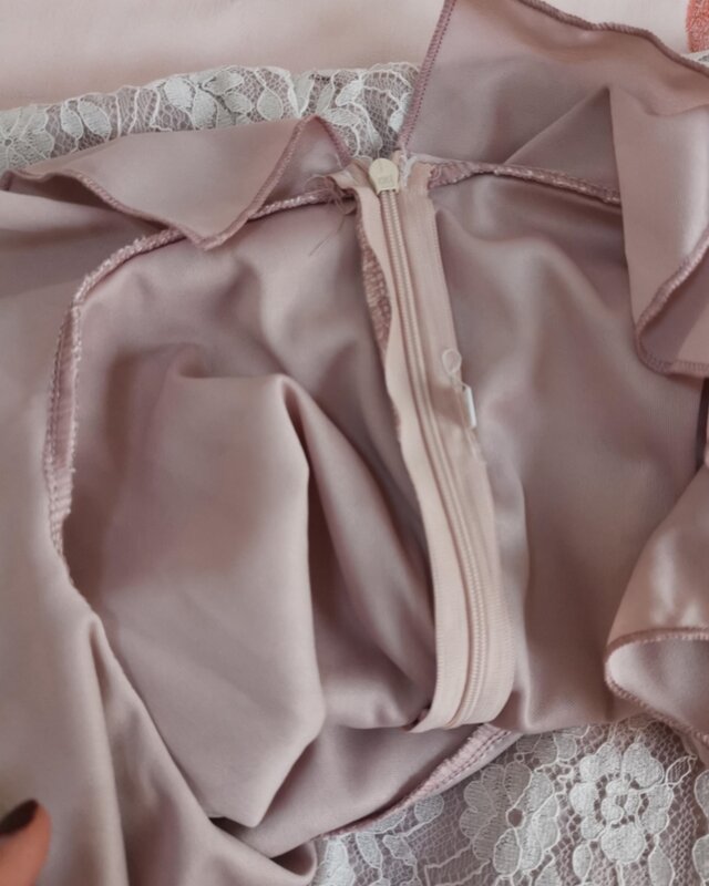 Vestido rosa para mujer, prenda de encaje con volantes y costuras, de un hombro a la cadera, Vintage, gótico, para fiesta de noche, 2022
