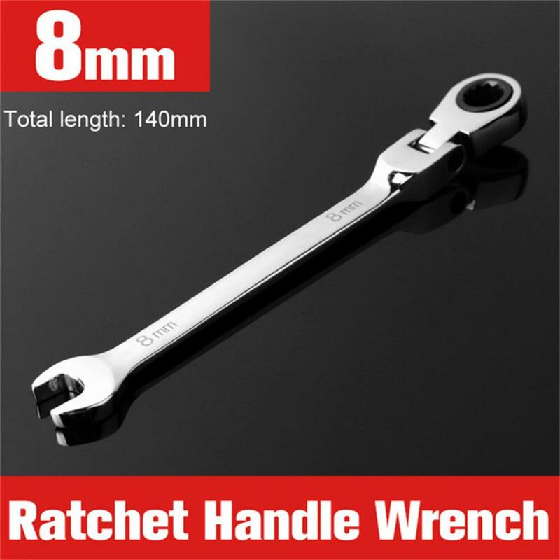 Dual Heads Ratchet Combination Wrench, Ferramentas manuais de liberação rápida, 6mm, 7mm, 8mm, 9mm, 10mm, 11mm