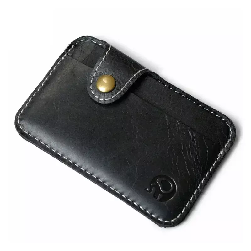 Retro skórzany biznes kredytowy Mini portfel na karty 2024 wygodny mężczyzna kobiety inteligentny portfel wizytówki portfel etui na karty