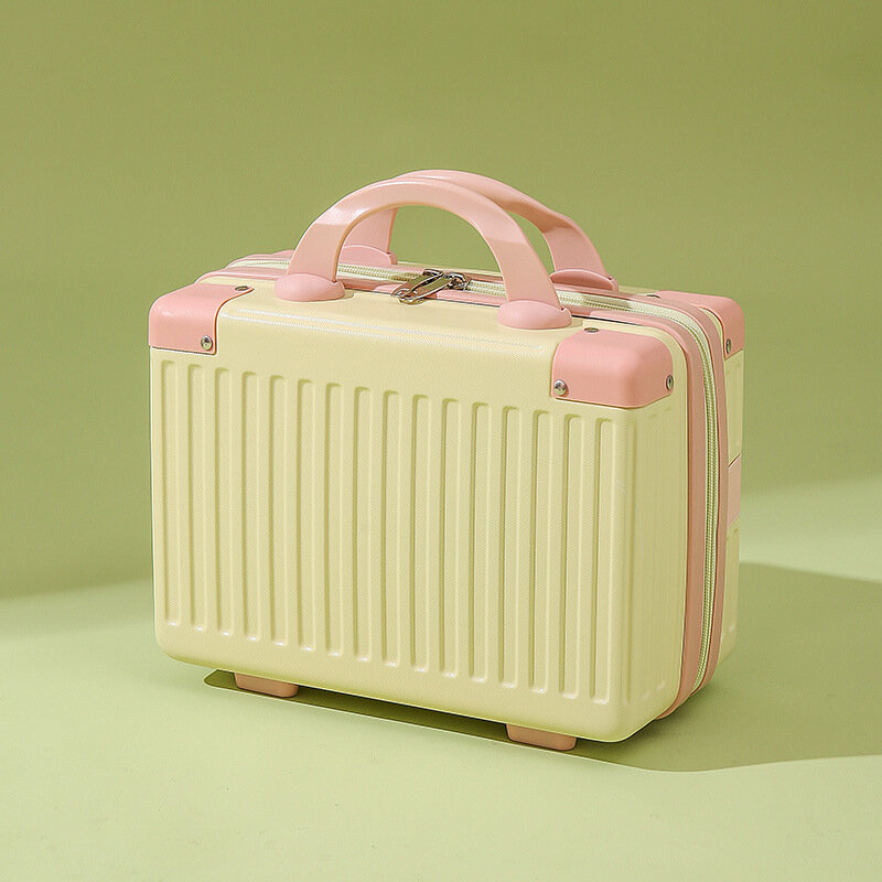 Valigia a mano da 14 pollici borsa cosmetica piccola cabina da viaggio Mini trasportino valigia scatola di immagazzinaggio custodie per il trucco bagagli per le donne