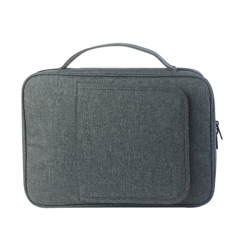 1 Piece Gray High Quality Men's Canvas Book Cover Stand Style Organizer Book Cover Book Storage Bag Case With Handle