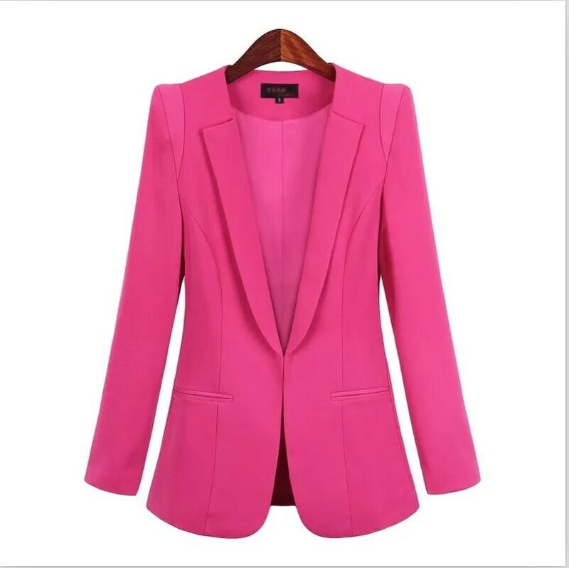 Plus Size abiti da lavoro donna Blazer con petto nascosto 2024 primavera autunno nuovi colori solidi Blazer a maniche lunghe abbigliamento da lavoro per ufficio