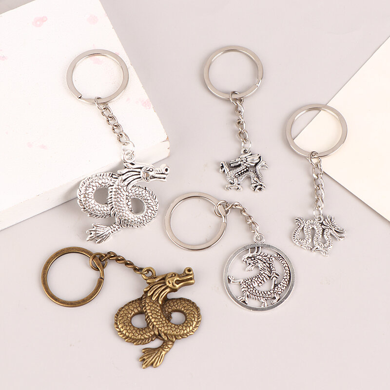 2024 Chinese Dragon Key Chain Year Of The Dragon Pendant Car Key Ring Backpack Charms Bag Decor Accessories