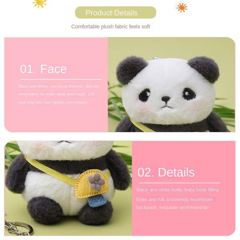 Panda Shape Creative Stuffed Toys Bag Pendant Doll Pendant Plush Toy Keychain