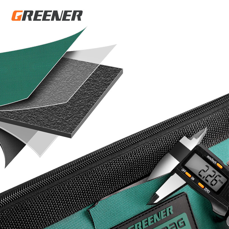 Greener Upgrade Tool Bag 12.5/15/17/19 in Electrician Bag Oxford Waterproof Wear-Resistant Portable Strong Tool Storage Toolkit