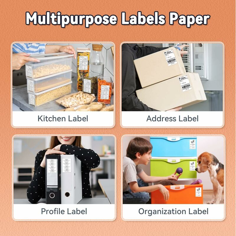 3 Rolls Phomemo Thermal Sticker Label Paper Multi-Purpose Self-Adhesive Tag for M110, M220, M120, M200, M221 Label Maker Machine