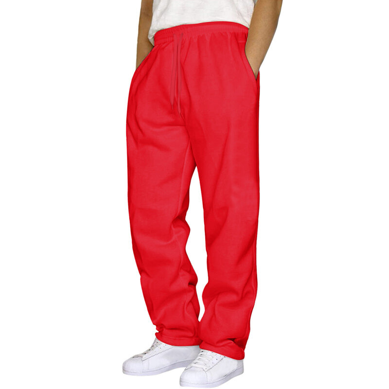 Celana joging kasual pria, bawahan elastis longgar serbaguna gaya Hip Hop tali pinggang olahraga Streetwear baru musim dingin hangat