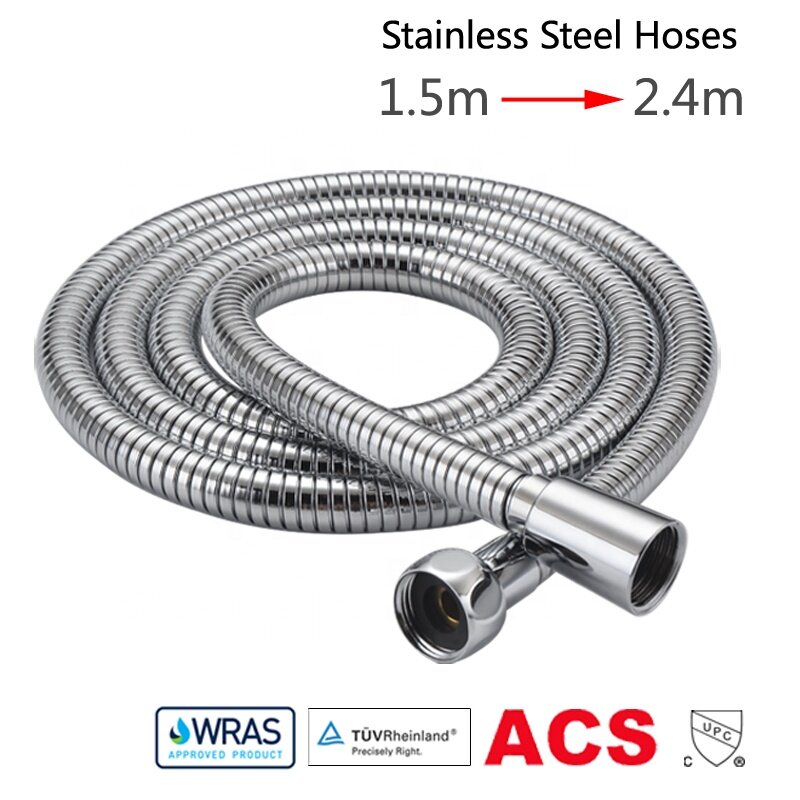 1.5m-2.4m Luxury Pull-out Stainless Steel Flexible Shower Hose With Braided Inner Hose