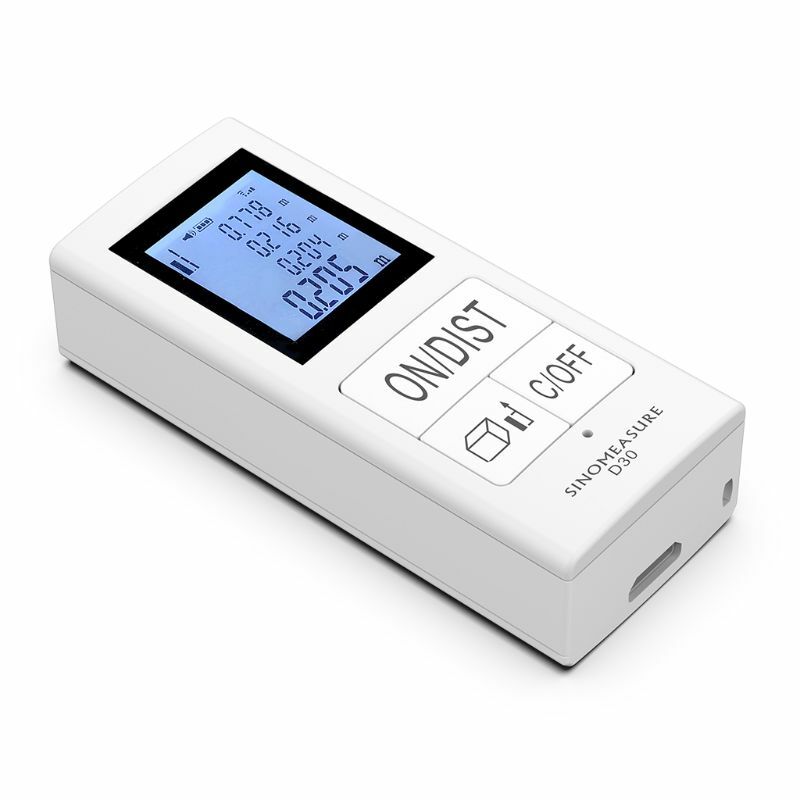 Mini medidor de distancia láser Digital recargable, herramienta de medición para uso doméstico, 98 pies/30M, Sino, 0,03-30m