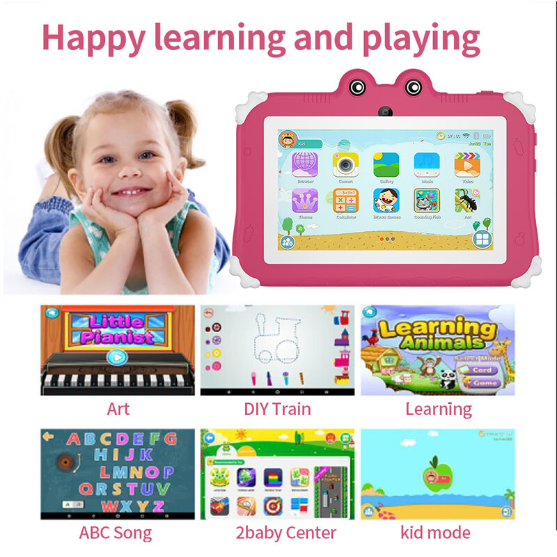 Tablette PC Android 12 pour enfants, nouvelle édition, 7.0 pouces, 4 Go de RAM, 64 Go de ROM, batterie 4000mAh, logiciel intégré pour enfants, Wi-Fi 5G