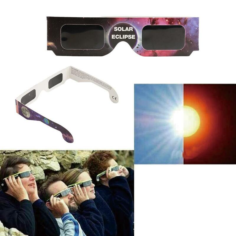 Multicolor papel Solar Eclipse óculos, observação total, óculos de visualização 3D exterior Eclipse Anti-UV, atacado