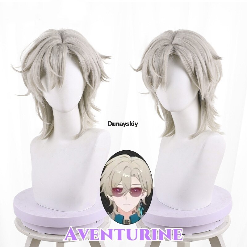 Aventurine Anime Game Honkai: Star Rail Cosplay Costume Clothes Wig Shoes Uniform Cosplay Interastral Peace Corporation Glasses