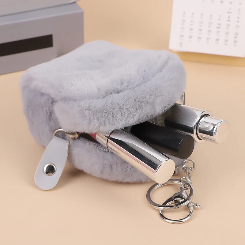 Plush Coin Purse Bags Portable Traveling Mini Wallet Data Line Earphone Headphone Lipstick Organizer Storage Bags Key Bag 2024