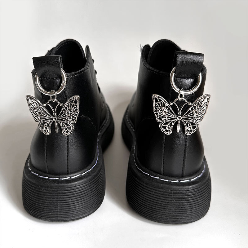 1PC personalizzato Punk Skull Spider Butterfly ciondolo fibbia per scarpe vento scuro ragazza piccante Trendy uomo Martin stivali scarpe accessori