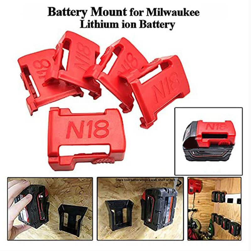 Support de batterie pour Milwaukee, 1/5 pièces, support de station de montage de batterie adapté pour 48-11-1850 18V, Clip de couverture de station d'accueil sans batterie