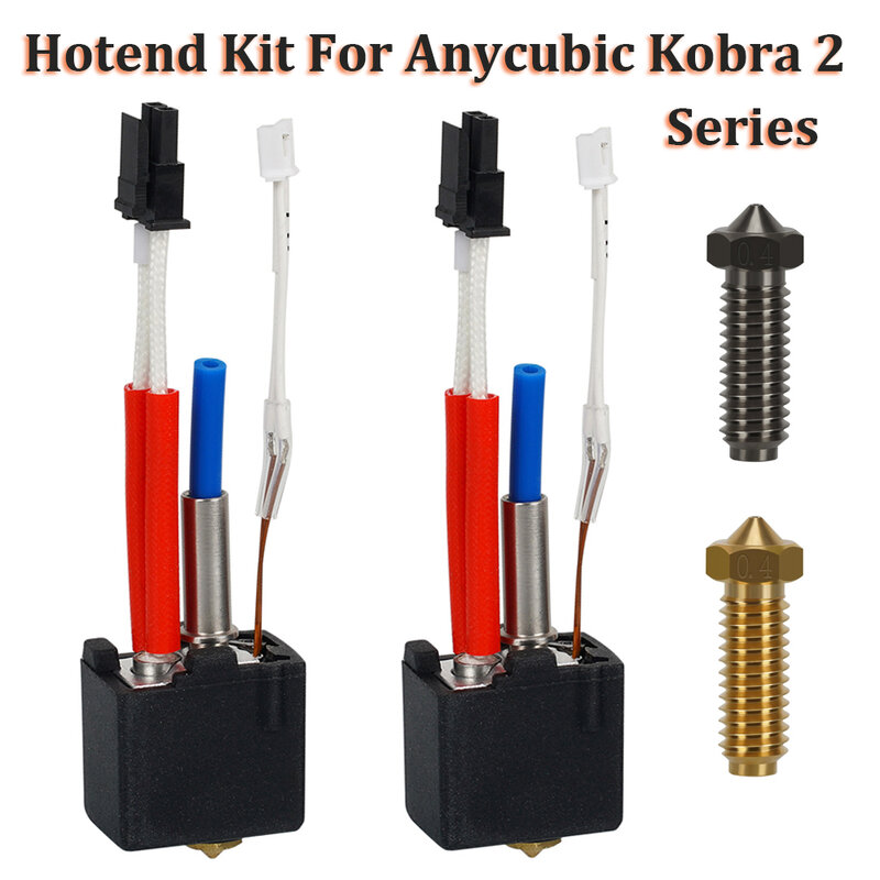 Anycubic Kobra 2 Neo Pro Plus Max 3D 프린터 프린트 헤드, 황동 하드 스틸 화산 깍지 핫엔드 키트, 24V, 60W, 1 세트, 2 세트