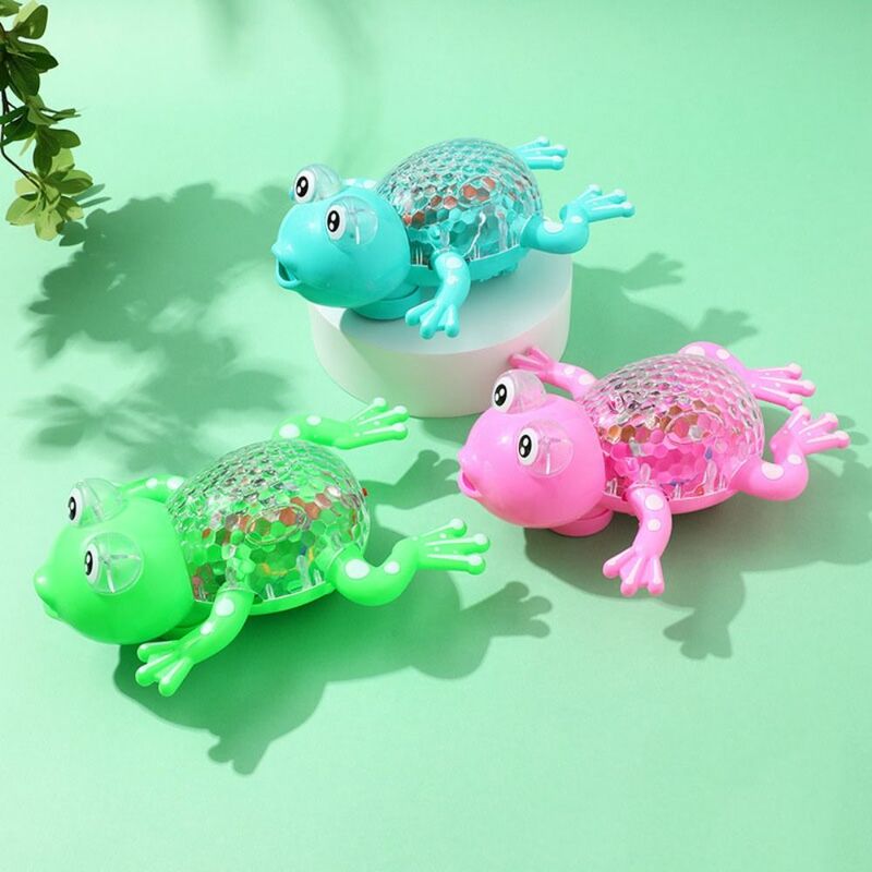 Petite grenouille électrique émettant de la lumière avec musique, beurre électrique, plastique de dessin animé, jouets en ULcôtelée