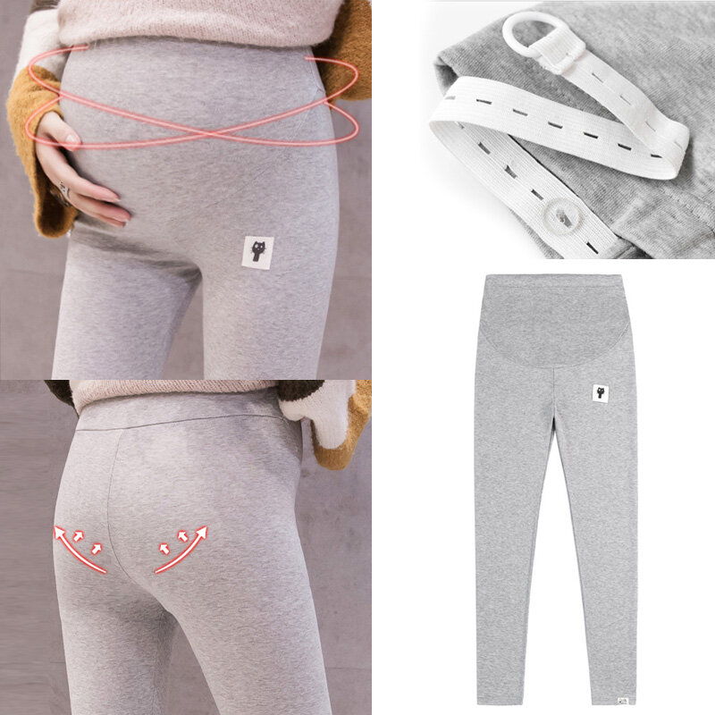 Cintura ajustável maternidade leggings para mulheres grávidas, calças finas macias, roupas gravidez