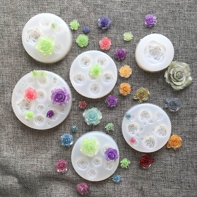 6 stili 3D cristallo piccolo fiore ornamento stampo in silicone adatto per resina epossidica artigianato fai da te creazione