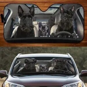 مضحك الكلب الاسكتلندي محبي القيادة ، مظلة السيارة ، نافذة غطاء الشمس لأمي الاسكتلندية ، الزجاج الأمامي لك