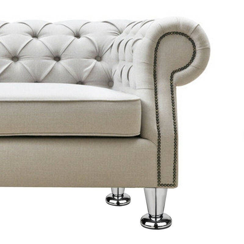 1pcs 4'' Metal Chrome Taper Furniture Sofa Leg Modern Wardrobe Replacement Feet