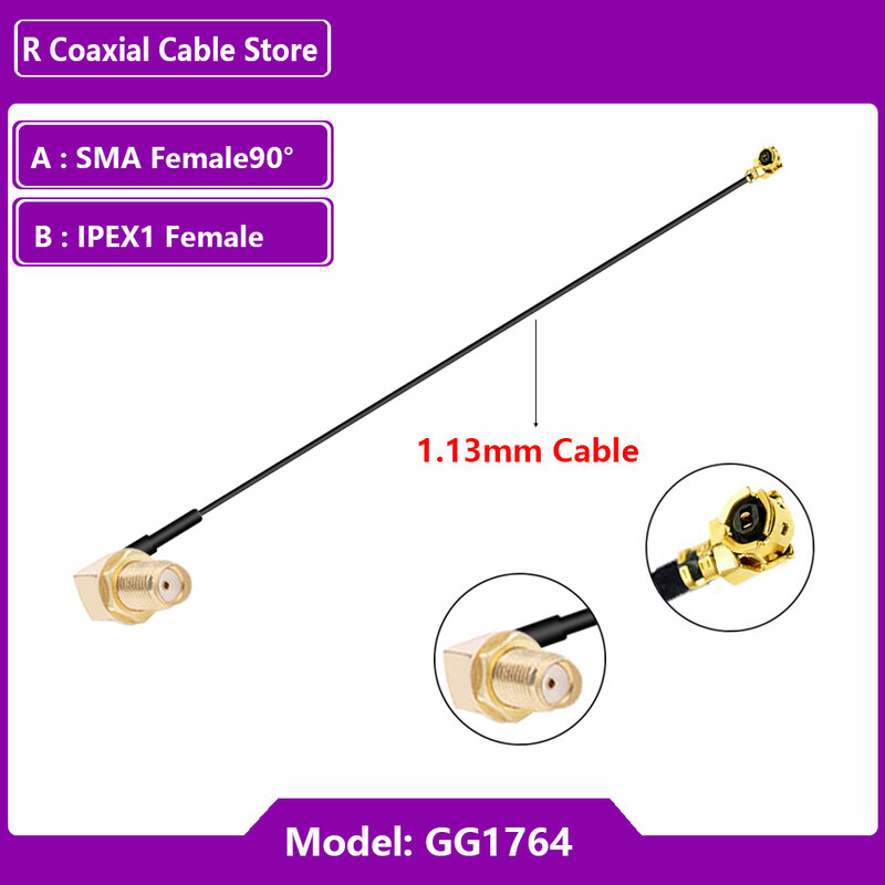 Câble d'extension IPEX RF RG1.13 mm 0.81mm SMA femelle vers Ufl U.FL IPX IPEX1 IPEX 4 femelle RP SMA mâle pour antenne WIFI, 1 pièce