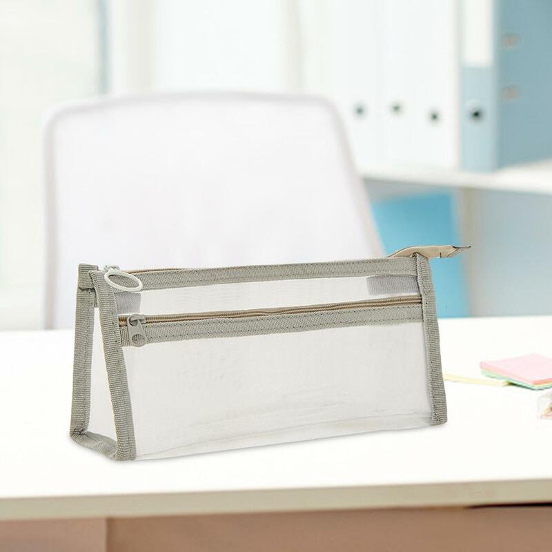 2xPencil Storage Pouch Transparent for Stationery Office Travel