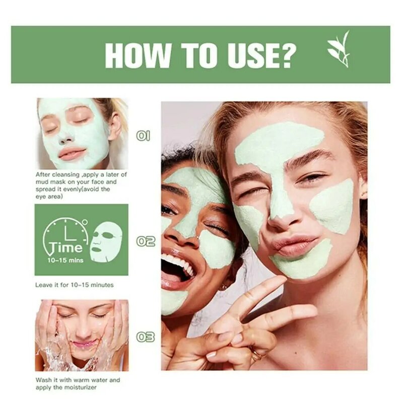 100g Green Tea Ice Muscle Mud Mask Deep Cleansing Remove Blackheads Mask Shrink Facial Skin And Pores Products Care J0C0