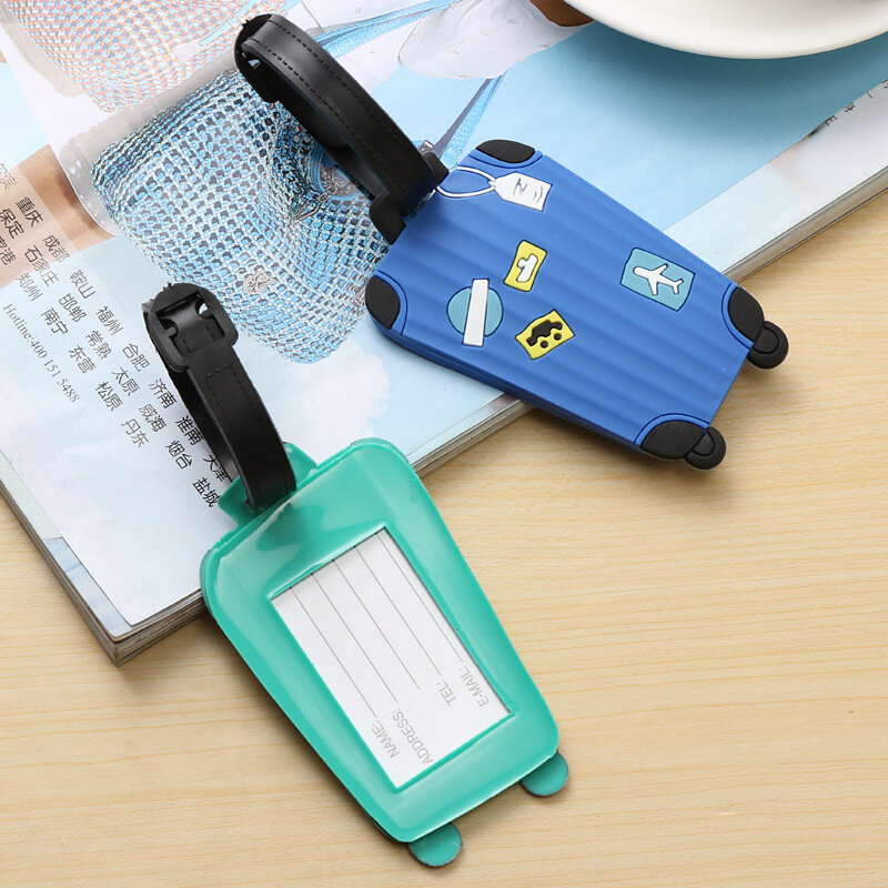 Wysokiej jakości akcesoria podróżne bagaż Tag PU walizka ID Addres Holder przywieszka do bagażu przenośna etykieta