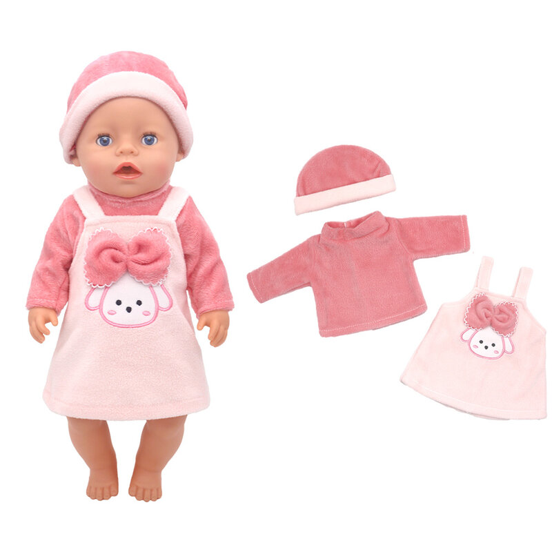 2023 New Dolls Outfit Suits For 17 inch 43cm Baby Reborn Doll Cute Jumpers Rompers New Born Doll Clothes