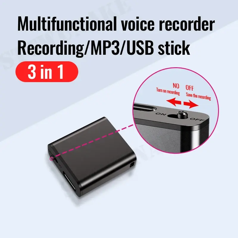 ミニ音声起動レコーダー小型 隠された スパイ デジタル録音サウンドリスニングデバイスプロフェッショナルディクタフォンマイクロフラッシュプレーヤー