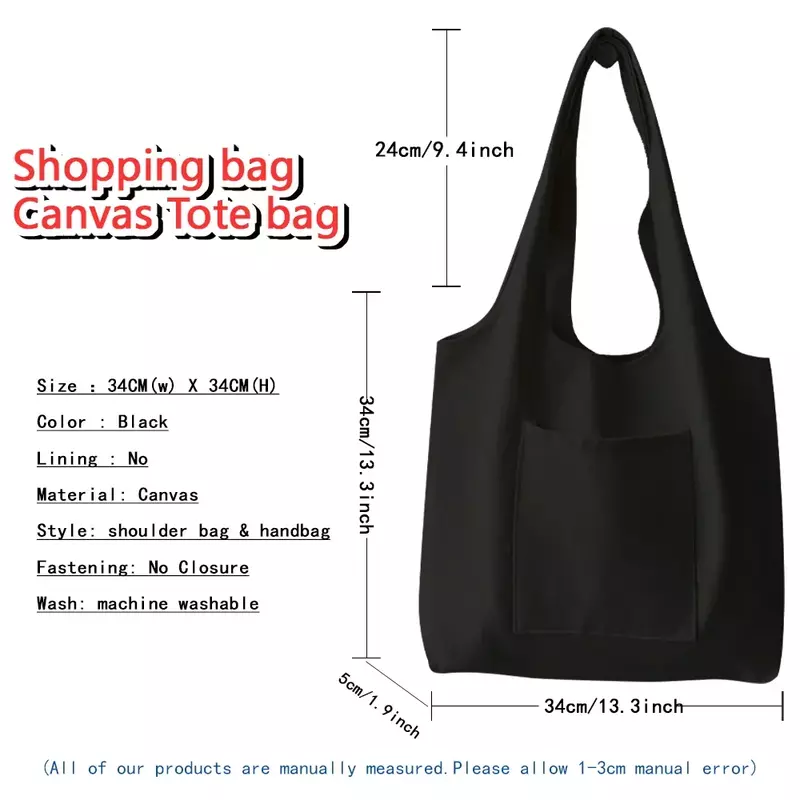 TOUB032 tas belanja Eco dapat dilipat, tas tangan, dompet lipat, tas tangan, motif huruf, modis, dapat dilipat, nyaman
