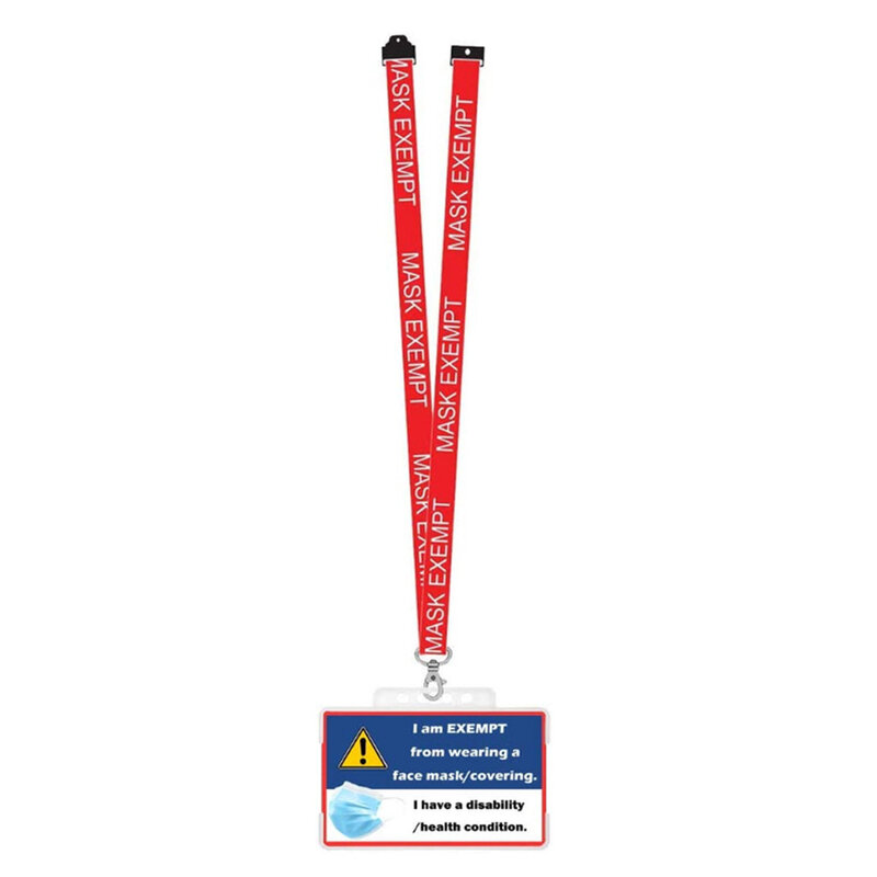 Health Exemption Card Face Covering Health Card Set With Detachable Clip ID Holder And Lanyard For Exemption Card Holder