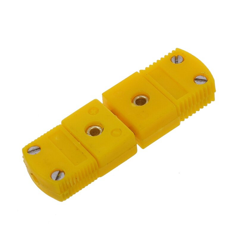 3X Yellow Plastic Shell K Type Thermocouple Plug Socket Connector Set