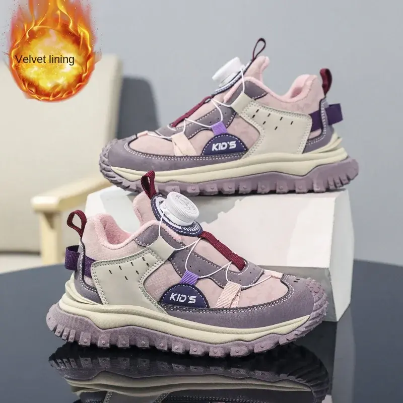 Children's Shoes, Girls' Sneakers, Running, 2024 Fall/Winter New Outdoor, Two Cotton Cotton Shoes, Children's Shoes, Shoes