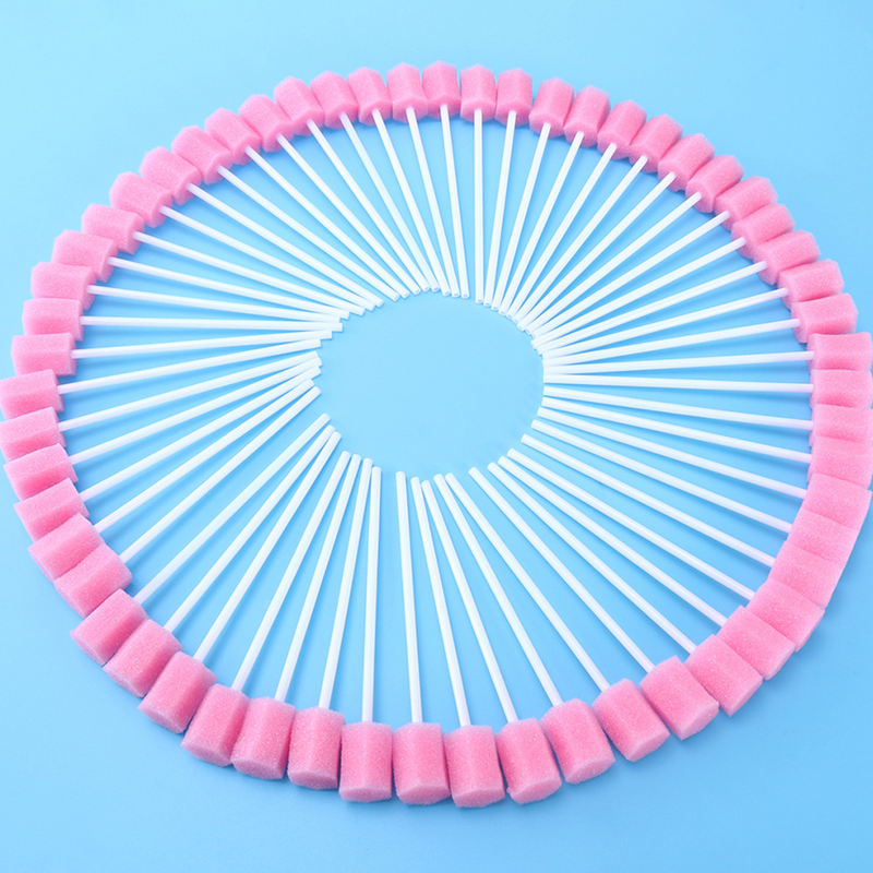 100 Stück Einweg schwämme kleben Mundpflege tupfer Baumwolle orale Versorgung zahn ärztliche tragbare Schwämme ältere Reinigung