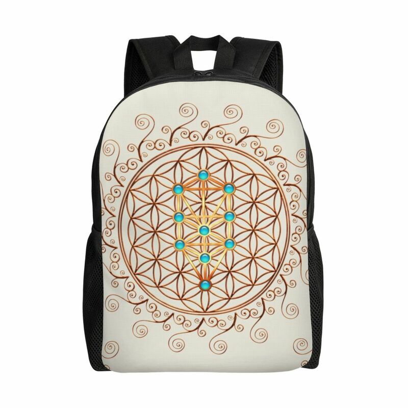 Romantic Flower of Life Backpack Boho Mandala School Bags Abstract Geometric Pattern Backpacks for Kids Boys Gift Travel Daypack