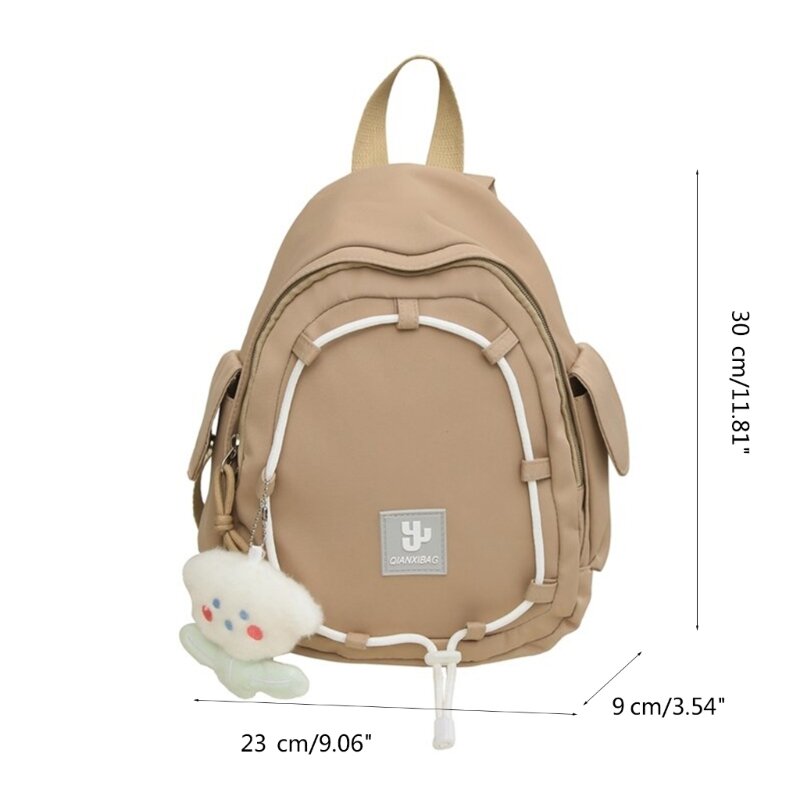 Stylish and Practical School Backpack Korean Version Student Bag with Ornament