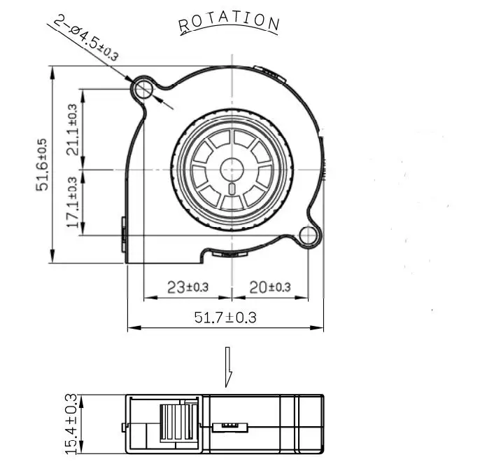 Sunon-ventilador de doble rodamiento para impresora 3D, ventilador de refrigeración Turbo centrífugo, 24V, 5015 W, 50x50x15mm, 1,11 S, 5015
