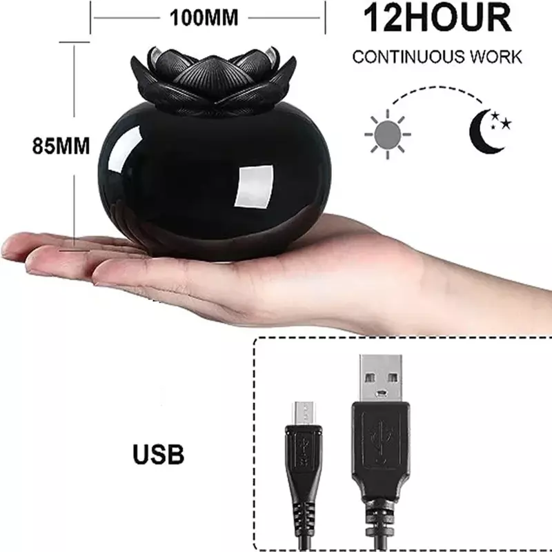 Flor bonito Óleo Essencial Difusor, Aromaterapia Car USB Mini Umidificador de Ar, Home Spa, 200ml