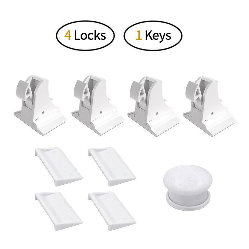 Punch-free Magnetic Baby Safety Lock Invisible Locks Kids Drawer Latch Cabinet Door Safety Lock Children Security Protection