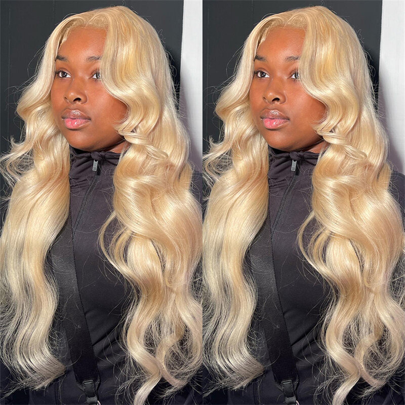 613 Honey Blonde Color Wig HD Transparent Body Wave Brazilian 30 32 38 Inch HD Transparent Lace Frontal 13X4 Front Wig For Women