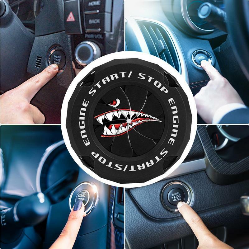 Push Start Button Cover Zinc Alloy Engine Start Button Cover Car Ignition Button Cover Sleek Button Decoration Protector